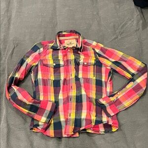 Hollister Multicolor Plaid Button Down Shirt